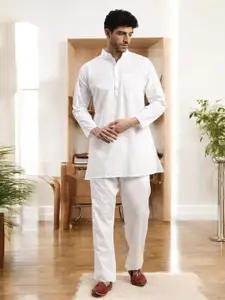 Ramraj Mandarin Collar Straight Kurta With Pyjama