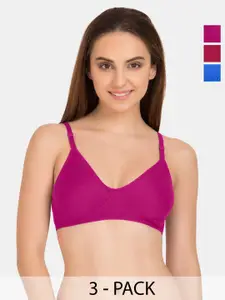 Tweens Pack Of 3 Full Coverage Cotton Non Padded T-Shirt Bra All Day Comfort