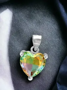 Taraash 925 Sterling Silver Heart Shaped Cubic Zirconia Pendant