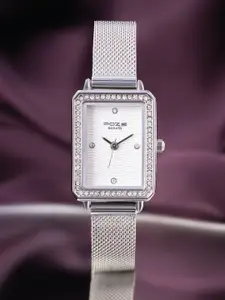 Sonata Poze Women Embellished Dial & Bracelet Style Straps Analogue Watch SP80059SM01W