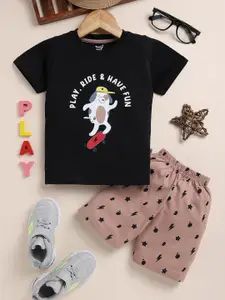 Toonyport Boys Graphic Printed Pure Cotton T-shirt with Shorts