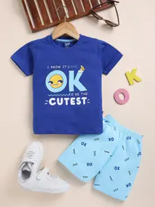 Toonyport Boys Graphic Printed Pure Cotton T-shirt with Shorts