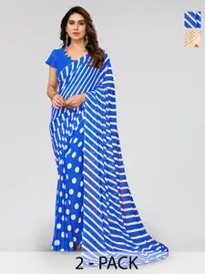 ANAND SAREES Selection Of 2 Floral Printed Georgette Sarees