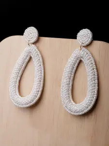 XPNSV Beaded Teardrop Shaped Hoop Earrings