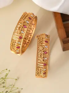 Designbox Set Of 2 Kundan-Studded Openable Bangles