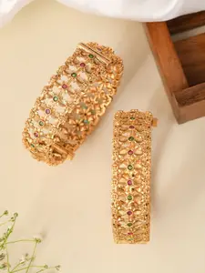 Designbox Set Of 2 Stone-Studded Bangles