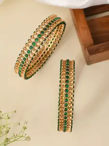 Designbox Set Of 2 Stone Studded Bangles