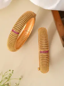 Designbox Set Of 2 Stones Studded Openable Bangles