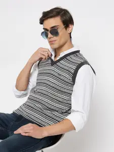 Duke Geometric Self Design Acrylic Sweater Vest