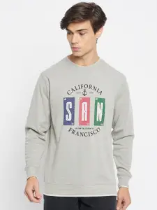 Duke Round Neck Long Sleeves Typographic Printed Pullover Sweatshirt