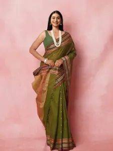 Unnati Silks Woven Design Pure Cotton Handloom Chettinad Saree