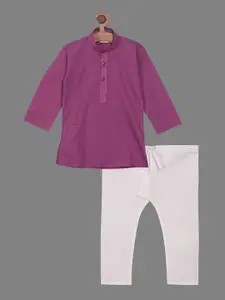 BAESD Boys Mandarin Collar Straight Pure Cotton Kurta with Pyjamas