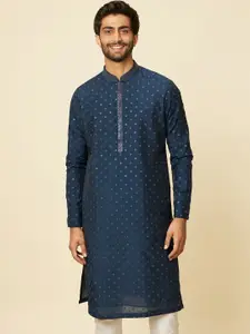 Manyavar Floral Embroidered Thread Work Kurta with Pyjamas