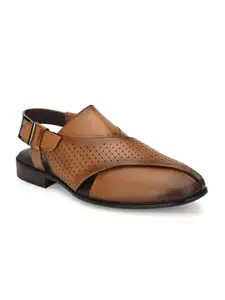 Egoss Men Leather Shoe-Style Sandals