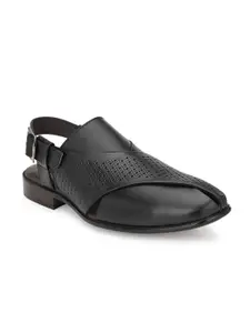 Egoss Men Leather Shoe-Style Sandals