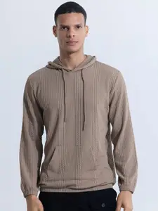 Snitch Brown Hooded Cotton Pullover Sweatshirt