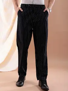 The Indian Garage Co Men Striped Tapered Fit Trousers