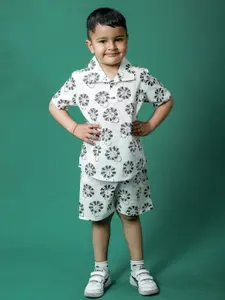 BAESD Boys Printed Pure Cotton Shirt with Shorts
