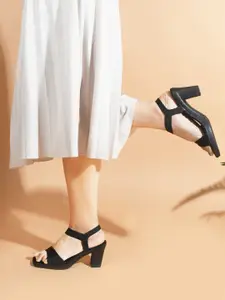 JM Looks Open Toe Block Heels