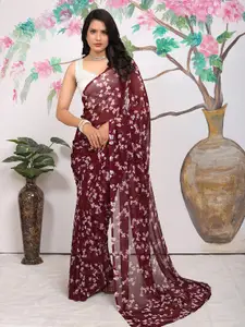 Pionex Floral Printed Pure Georgette Ready to Wear Saree