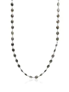 925 SILLER Rhodium-Plated Crystals-Studded Silver Antique Necklace