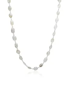 925 SILLER Rhodium-Plated Crystals-Studded Silver Antique Necklace