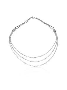 925 SILLER Rhodium-Plated Silver Layered Necklace