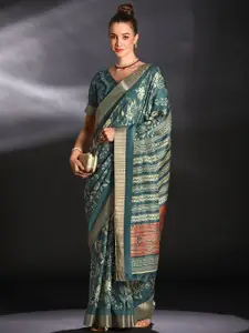 Saree mall Floral Zari Silk Blend Sungudi Sarees