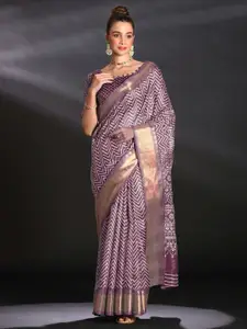 Saree mall Geometric Printed Zari Sungudi Saree