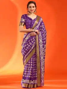 Saree mall Ethnic Motifs Printed Zari Sungudi Saree