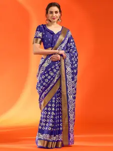 Saree mall Ethnic Motifs Zari Sungudi Saree
