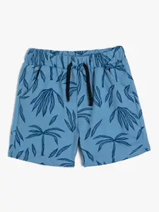 Koton Boys Mid-Rise Tropical Printed Pure Cotton Shorts
