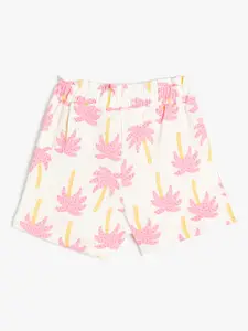 Koton Girls Mid-Rise Floral Printed Shorts