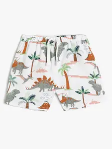 Koton Boys Floral Printed Mid-Rise Pure Cotton Shorts