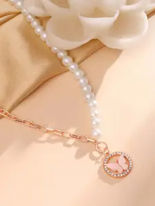 Cierra Rose Gold-Plated Pearl Beaded Necklace