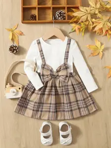 BAESD Girls Checked Pinafore Dress