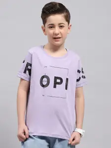 Monte Carlo Boys Typography Printed Round Neck Cotton T-shirt