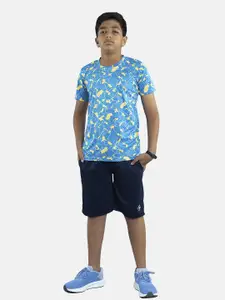 KiddoPanti Boys Abtract Printed T-shirt with Shorts