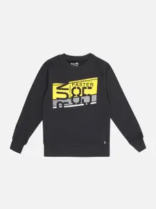 Bodycare Kids Boys Typography Printed Cotton Pullover Sweatshirt