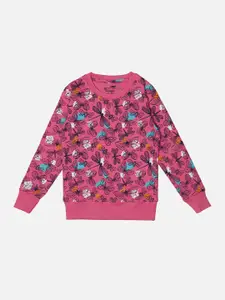 Bodycare Kids Girls Floral Printed Cotton Pullover Sweatshirt