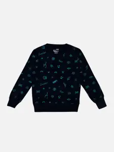 Bodycare Kids Girls Conversational Printed Cotton Pullover Sweatshirt