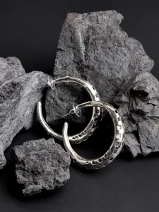 XPNSV Silver-Plated Circular Hoop Earrings