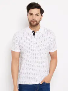 WILD WEST Geometric Printed Polo Collar T-shirt