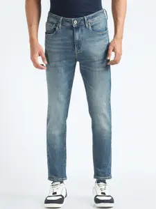 Flying Machine Men Tapered Fit Heavy Fade Low Distress Stretchable Jeans