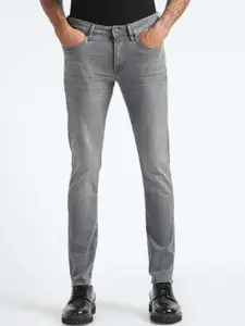 Flying Machine Men Super Skinny Fit Low-Rise Heavy Fade Stretchable Jeans