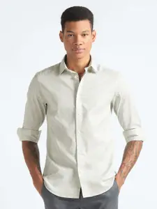 Flying Machine Micro Ditsy Printed Slim Fit Cotton Linen Casual Shirt