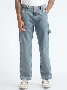 Flying Machine Men Relaxed Fit High-Rise Clean Look Cropped Heavy Fade Pure Cotton  Jeans