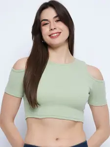 Mayra Cold-Shoulder Fitted Crop Top