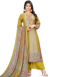 Stylee LIFESTYLE Ethnic Motifs Printed Pure Silk Unstitched Dress Material