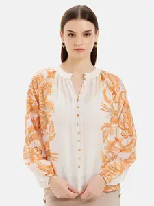 Kazo Mandarin Collar Comfort Floral Printed Casual Shirt